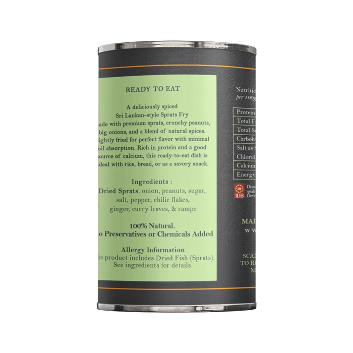 Sprats Fry with Peanuts හාල්මැස්සන් බැදුම 200g can - Image 4